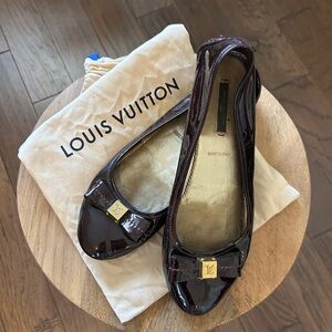 Louis Vuitton Women’s Patent Leather Ballet Flats in Deep Wine